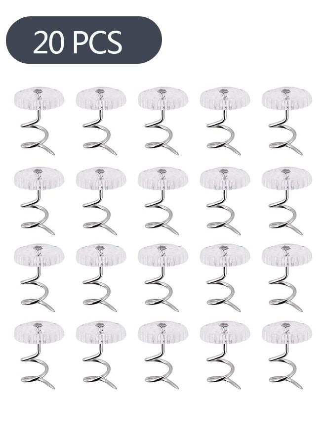20-Piece Bed Skirt Pins Clear Heads Twist Pins for Holds Bedskirts Drapes Slipcovers and Other Fabric  - Image 1