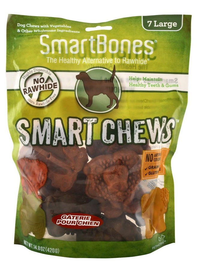 SmartBones SmartBones Smart Chews, Rawhide Free Dog Chews Made with Real Chicken and Vegetables, 7 Count Large  - Image 1