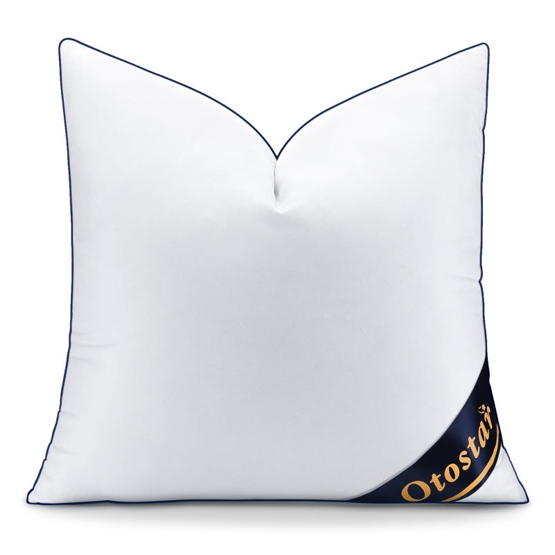 OTOSTAR 18x18 Down Alternative Fill Throw Pillow Insert Soft Fluffy Synthetic Down Pillow Insert with 100 Cotton Cooling Cover Decorative Throw Pillow for Sofa Couch Bed