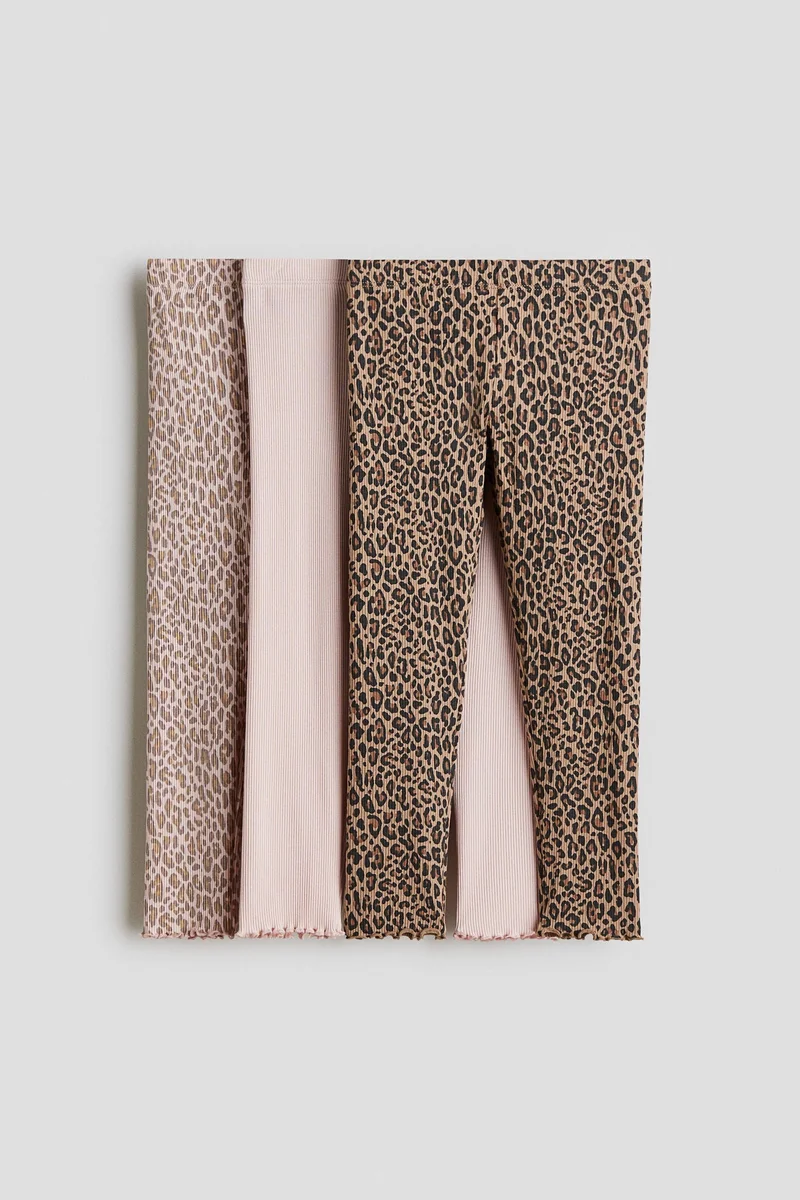 H&M 3-pack ribbed cotton leggings