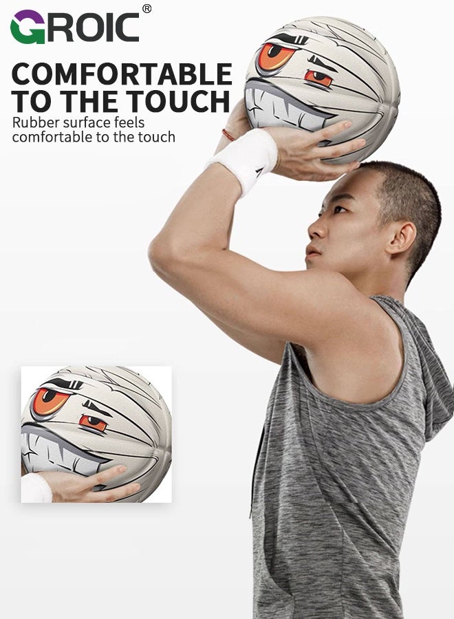 GROIC Official Size 7 Basketball - Graffiti Design Durable Rubber Training Ball for Men/Women, Outdoor Basketball Premium Elasticity/Grip Rubber Basketballs, Made for Indoor Outdoor Basketball Games - Image 4