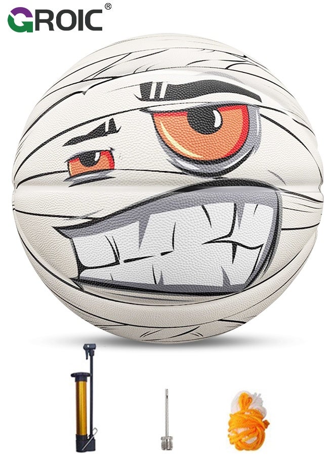 GROIC Official Size 7 Basketball - Graffiti Design Durable Rubber Training Ball for Men/Women, Outdoor Basketball Premium Elasticity/Grip Rubber Basketballs, Made for Indoor Outdoor Basketball Games - Image 1