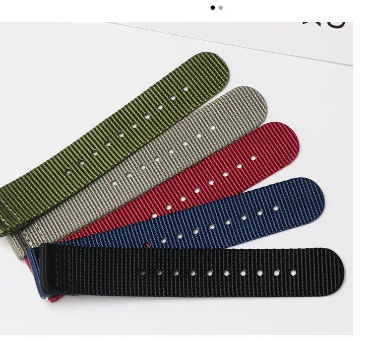Bluejw Premium Woven Nylon Watch Strap Replacement - Durable Sport Striped Wristband for Men's Watches - Image 5