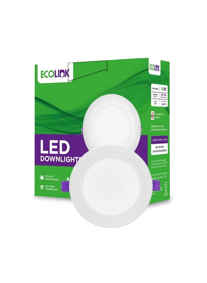 ECOLINK ضوء سقف مخفي EcoLink 10W | مصباح LED دائري للسقف للمنزل والقاعة | قطع: 3 بوصة، اللون: ضوء النهار البارد، عبوة من 1 - Image 1