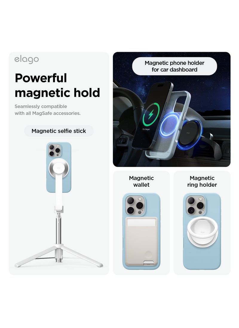 Elago - Magnetic Liquid Silicone for iPhone 16 Pro MAX Case Cover Compatible with MagSafe Shockproof - Sky Blue - Image 1