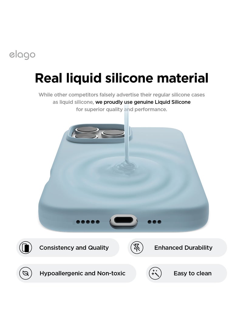 Elago - Magnetic Liquid Silicone for iPhone 16 Pro MAX Case Cover Compatible with MagSafe Shockproof - Sky Blue - Image 1