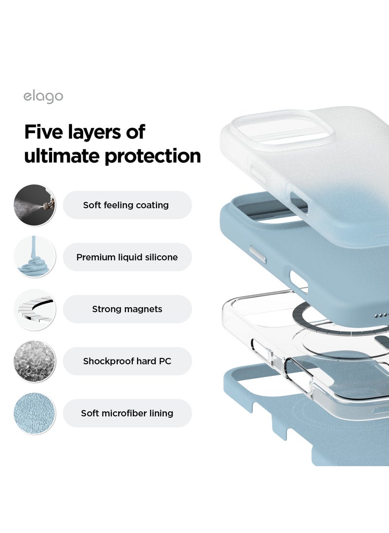 Elago - Magnetic Liquid Silicone for iPhone 16 Pro MAX Case Cover Compatible with MagSafe Shockproof - Sky Blue - Image 1