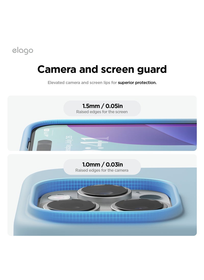 Elago - Magnetic Liquid Silicone for iPhone 16 Pro MAX Case Cover Compatible with MagSafe Shockproof - Sky Blue - Image 1