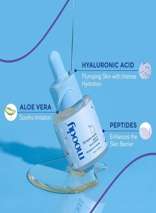Moody Hydrating Combo with Hyaluronic Acid | Oil Free Serum & Non Sticky Lightweight Moisturizer | Hydrate, Nourish, Soften | Suitable for All Skin Types -24 Hour Moisturization - Image 3