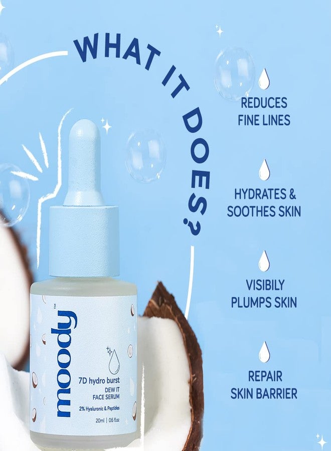 Moody Hydrating Combo with Hyaluronic Acid | Oil Free Serum & Non Sticky Lightweight Moisturizer | Hydrate, Nourish, Soften | Suitable for All Skin Types -24 Hour Moisturization - Image 2