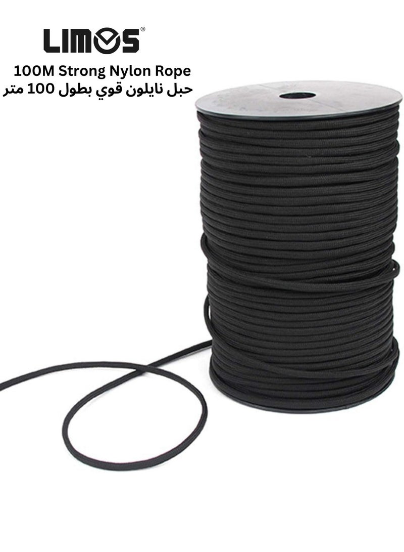 LIMOS 100M Rope Strong Strength Nylon Paracord For Tactical Crafting Survival General Use Black  - Image 1
