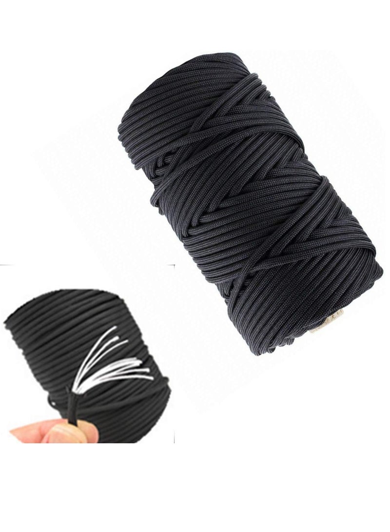 LIMOS 100M Rope Strong Strength Nylon Paracord For Tactical Crafting Survival General Use Black  - Image 2