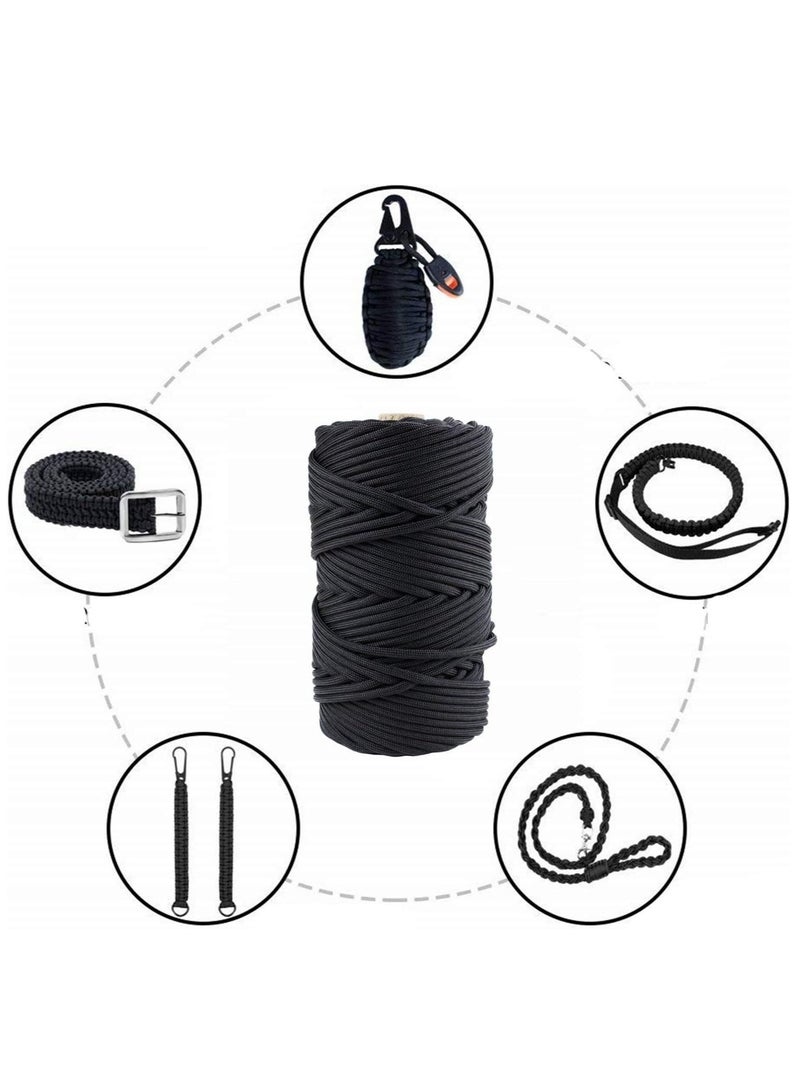 LIMOS 100M Rope Strong Strength Nylon Paracord For Tactical Crafting Survival General Use Black  - Image 3