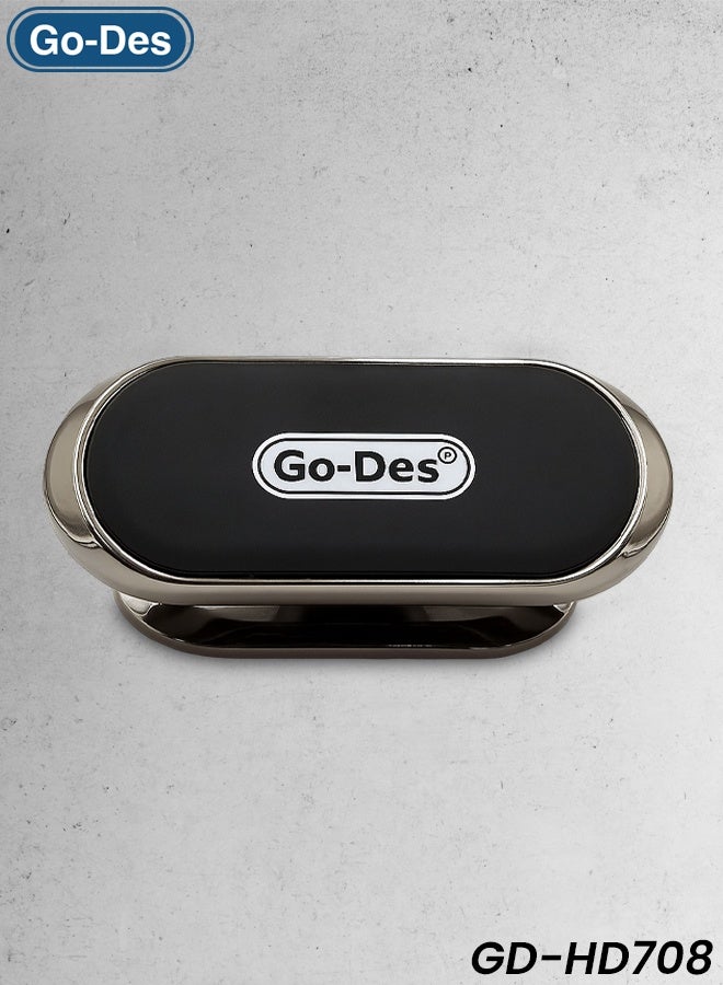 Go-Des GD-HD708 Strong Magnetic Car Phone Holder, 8X Neodymium Magnet, 360° Rotation Universal Dashboard/Desk/Air Vent Mount, Stable Hands-Free GPS Stand for All Mobile Devices & Tablets - Image 1