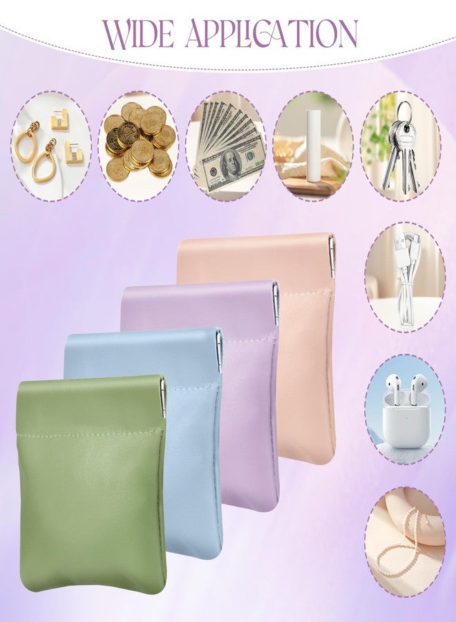 آيسكاي بوب محفظة نقود صغيرة قابلة للضغط من ISKYBOB، 4 قطع، محفظة جلدية صغيرة للعملات المعدنية، 3.1 بوصة، محفظة نقود صغيرة للنساء، حقيبة نقود للسيارة، محفظة سفر، حقيبة منظم نقود، ربيع - Image 5