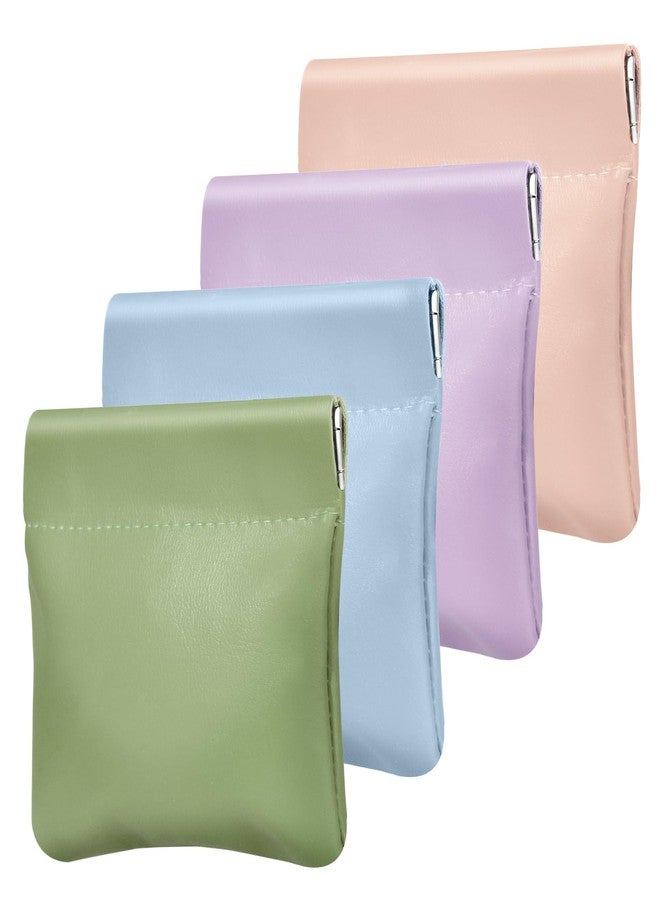 آيسكاي بوب محفظة نقود صغيرة قابلة للضغط من ISKYBOB، 4 قطع، محفظة جلدية صغيرة للعملات المعدنية، 3.1 بوصة، محفظة نقود صغيرة للنساء، حقيبة نقود للسيارة، محفظة سفر، حقيبة منظم نقود، ربيع - Image 1