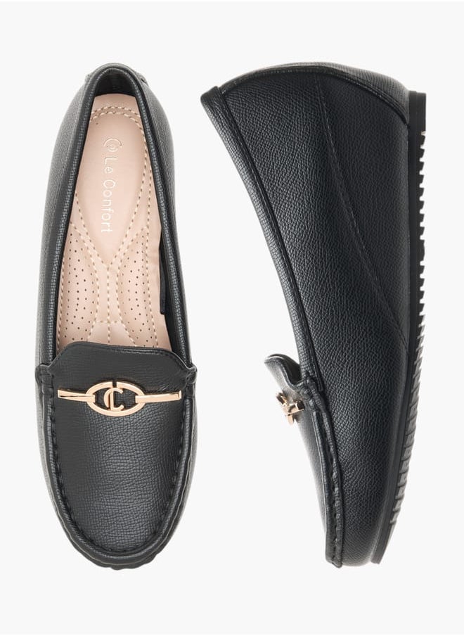 Le Confort Women Metal Accent Slip-On Loafers with Wedge Heels  - Image 1