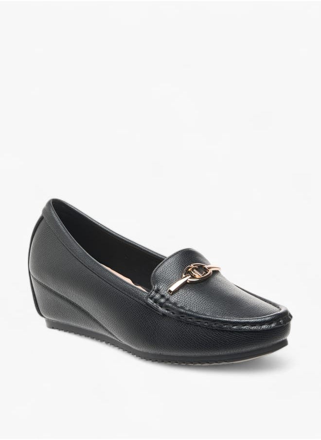 Le Confort Women Metal Accent Slip-On Loafers with Wedge Heels  - Image 2