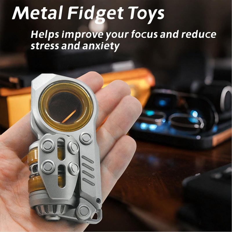 Luocute لوكوت مغناطيسي لتخفيف التوتر، حلقة معدنية متعددة الوظائف دوارة ونقرة لتفريغ الضغط مع علبة تخزين، للبالغين والأطفال لتخفيف التوتر والقلق - Image 3
