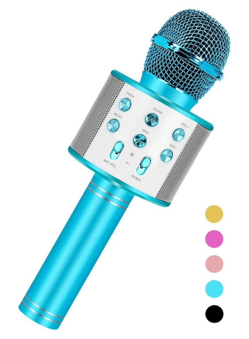 ELTRAZONE Karaoke Microphone for Kids Adults,Portable Bluetooth Microphone for Singing Professional Voice Changer Blue Microphone Wireless Birthday Gifts for 3 4 5 6 7 8 + Year Old Boys Girls Toys - Image 1