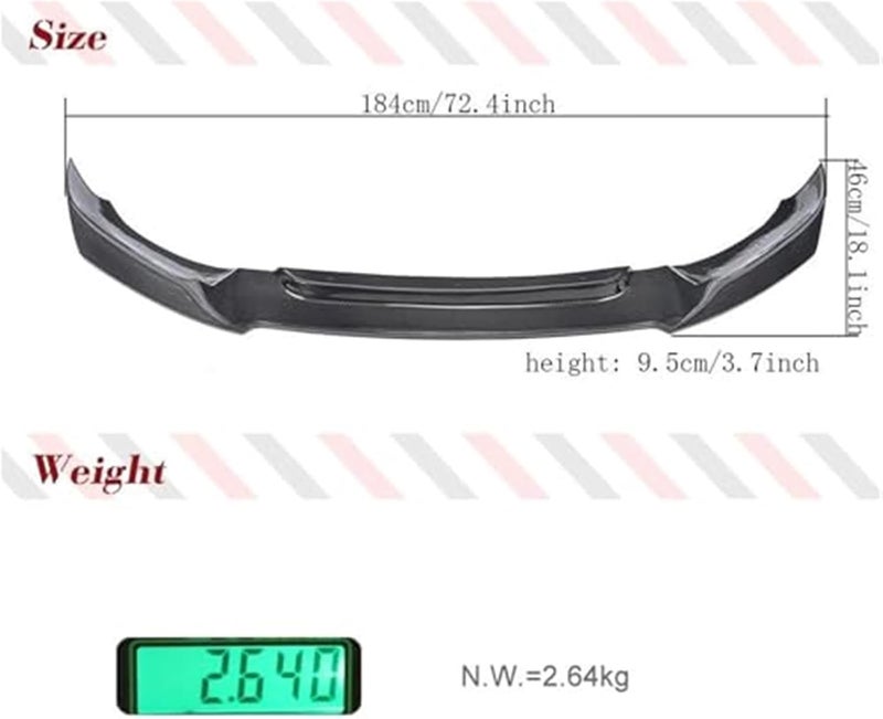 QASULER Carbon Fiber Front Bumper Lip Splitter for BMW F16 X6 - Image 2