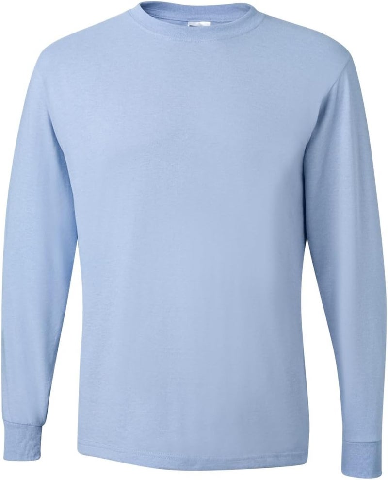Jerzees Men's Dri-Power Cotton Blend Long Sleeve Tees, Moisture Wicking, Odor Protection, UPF 30+, Sizes S-3x - Image 1