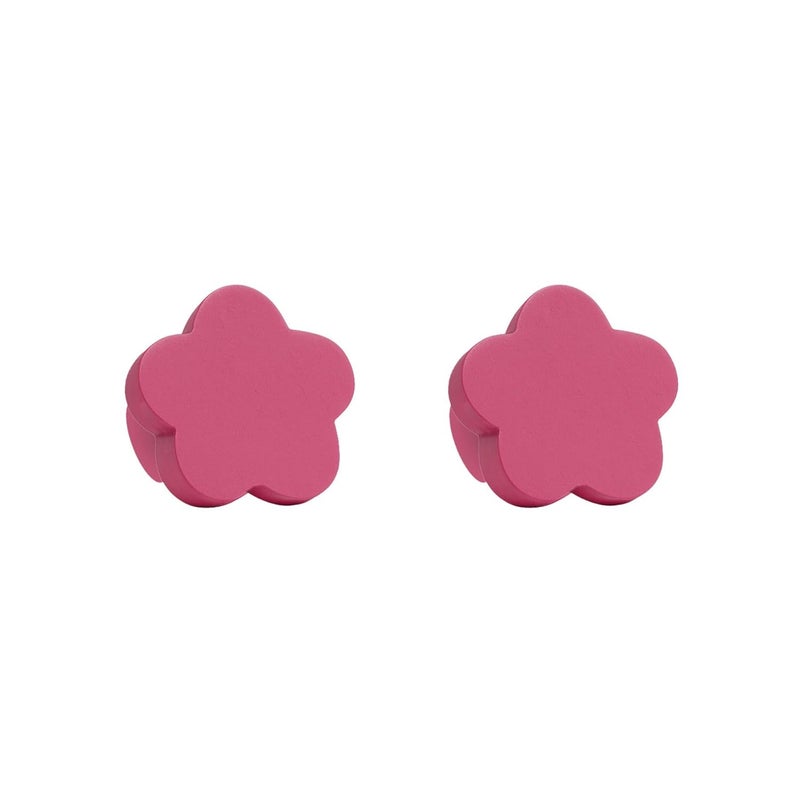 FLY FROG Kids Wooden Cabinet Knobs – Cute Rabbit Shape Doors, Drawer & Wardrobe Pull Handles for Kids Room, Nursery Furniture & Home Décor (Pack of 2) (Pink Flower) - Image 1
