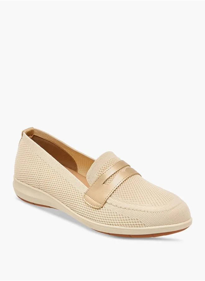 لو كونفورت Women Mesh Slip-On Loafers with Cutout Detail