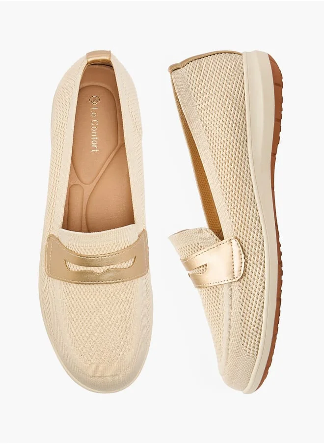 لو كونفورت Women Mesh Slip-On Loafers with Cutout Detail