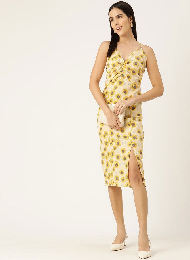 Rue Collection فستان ميدي A-Line مزخرف بالأزهار للنساء - Image 5