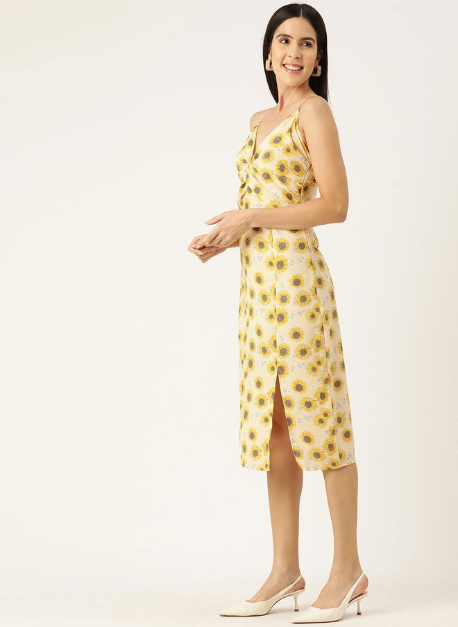 Rue Collection فستان ميدي A-Line مزخرف بالأزهار للنساء - Image 3