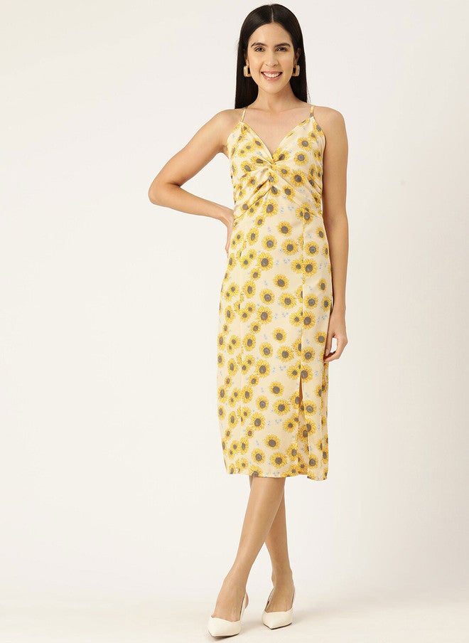 Rue Collection فستان ميدي A-Line مزخرف بالأزهار للنساء - Image 1