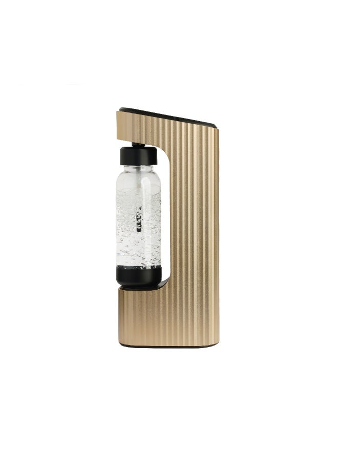 Seleo QARBO Soda Maker, Modern Italian Design, Aluminium Body with Anodised Finish, BPA-Free Bottle with Airplus Cap, Gold. - Image 3