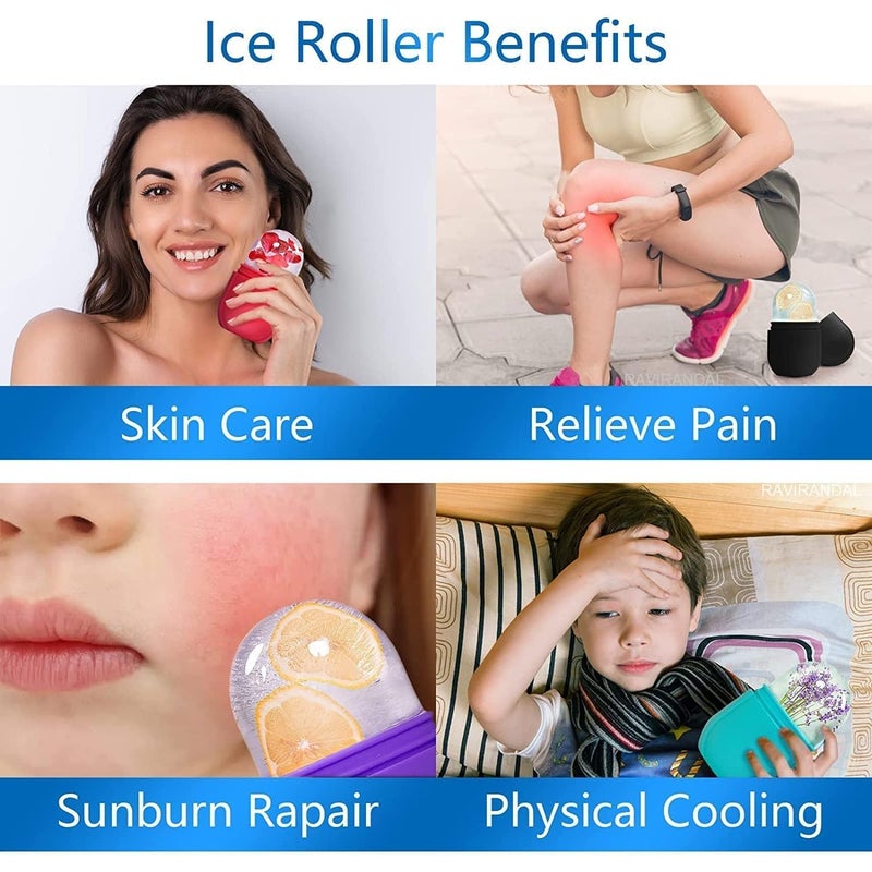 WEPTIX ® 3D Manual Roller Face Body Massager With And Anti Aging 100% Natural Jade Stone Roller Msagger With Gua Sha Tools for Face and Body Massager- (NEW blue+Stone) - Image 4