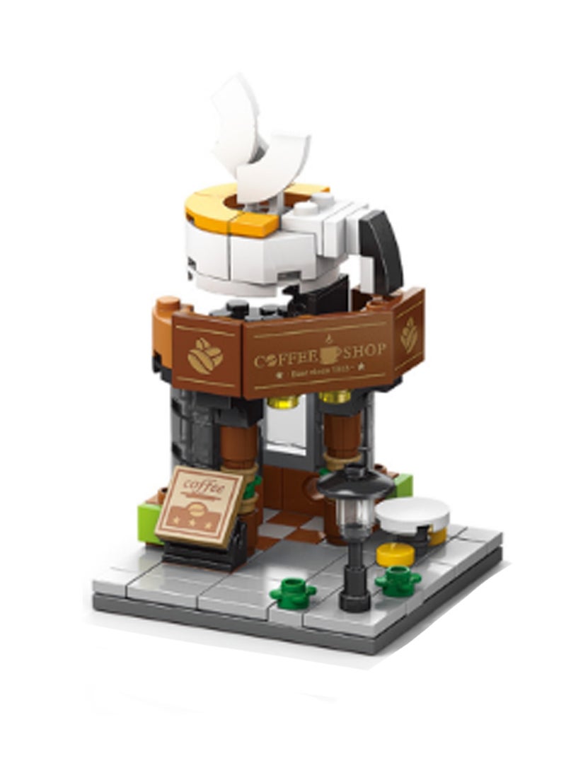 Coffee Shop 129pcs, Ever-Changing Street Scene Building Block Assembly Kit Games And Engineering Toys, Suitable For Children And Teenagers, Suitable For Gifts  - Image 1