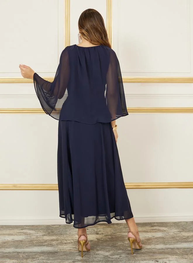 Styli Beaded Detail A-Line Maxi Dress