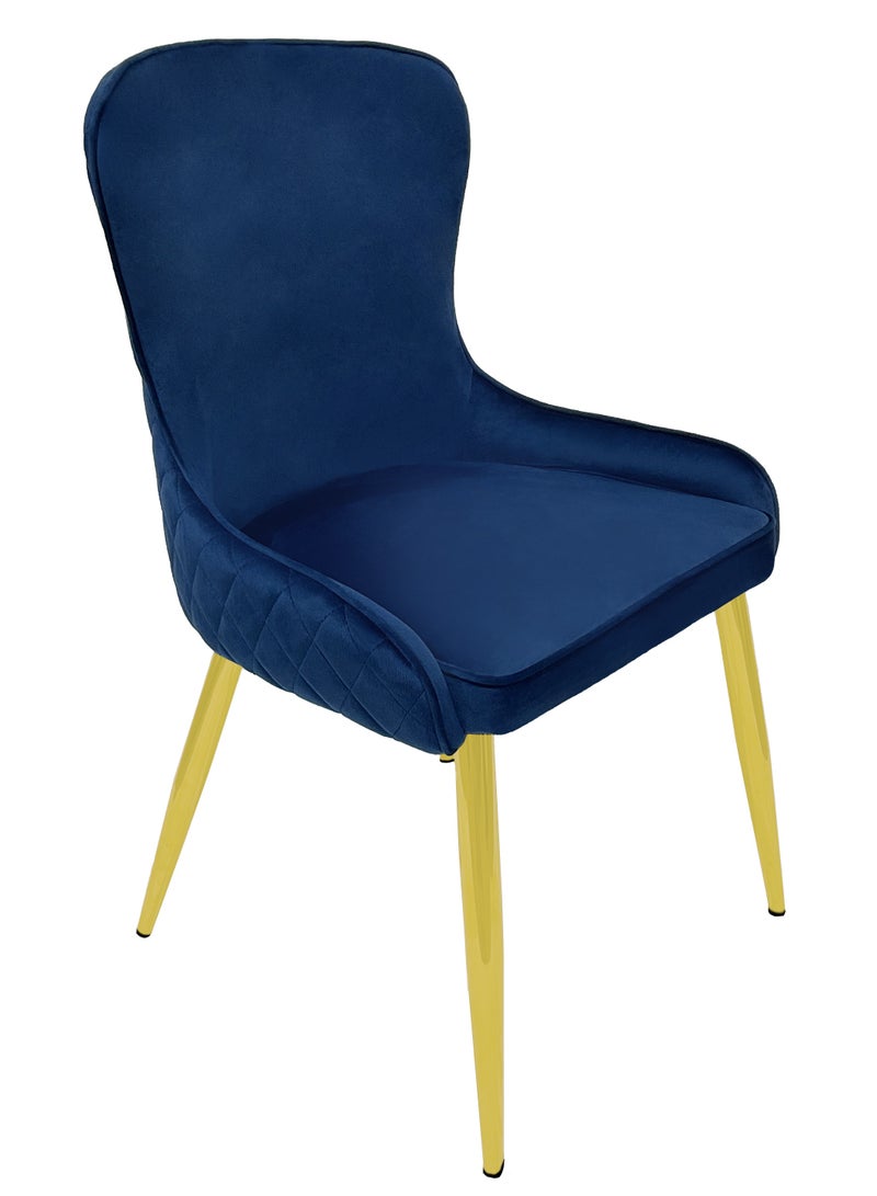 MAPLE HOME DECORATION Maple Home Dining Chair Velvet Armless Backrest Metal Legs Weaved Living Room Kitchen Restaurant Furniture  - Image 1