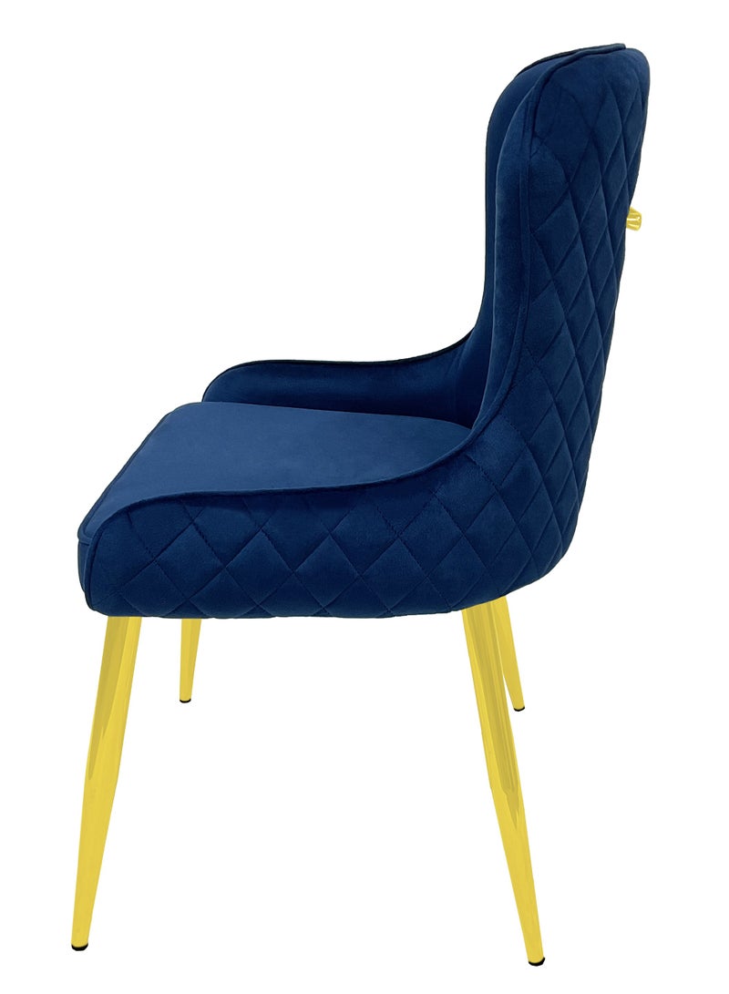 MAPLE HOME DECORATION Maple Home Dining Chair Velvet Armless Backrest Metal Legs Weaved Living Room Kitchen Restaurant Furniture  - Image 3