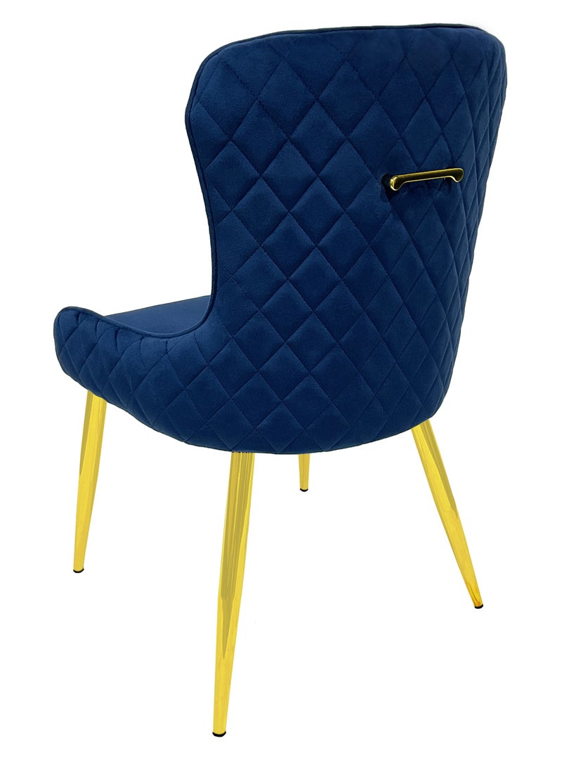 MAPLE HOME DECORATION Maple Home Dining Chair Velvet Armless Backrest Metal Legs Weaved Living Room Kitchen Restaurant Furniture  - Image 4