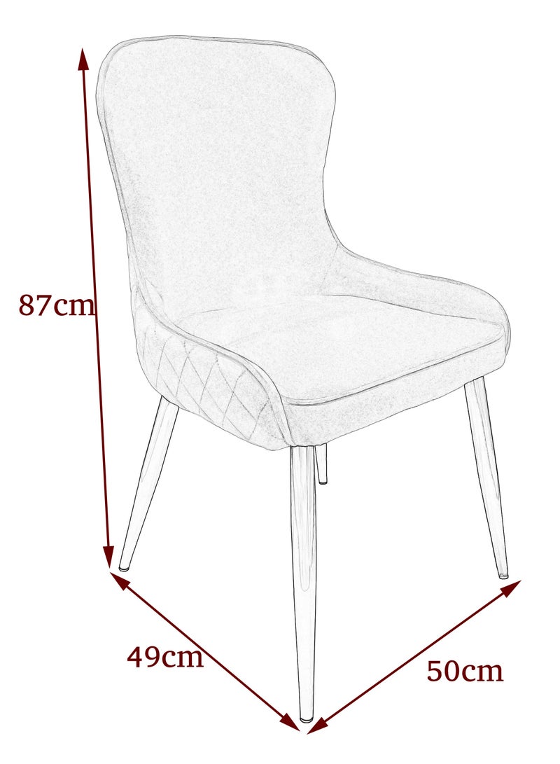 MAPLE HOME DECORATION Maple Home Dining Chair Velvet Armless Backrest Metal Legs Weaved Living Room Kitchen Restaurant Furniture  - Image 5