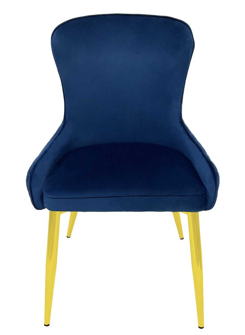 MAPLE HOME DECORATION Maple Home Dining Chair Velvet Armless Backrest Metal Legs Weaved Living Room Kitchen Restaurant Furniture  - Image 2