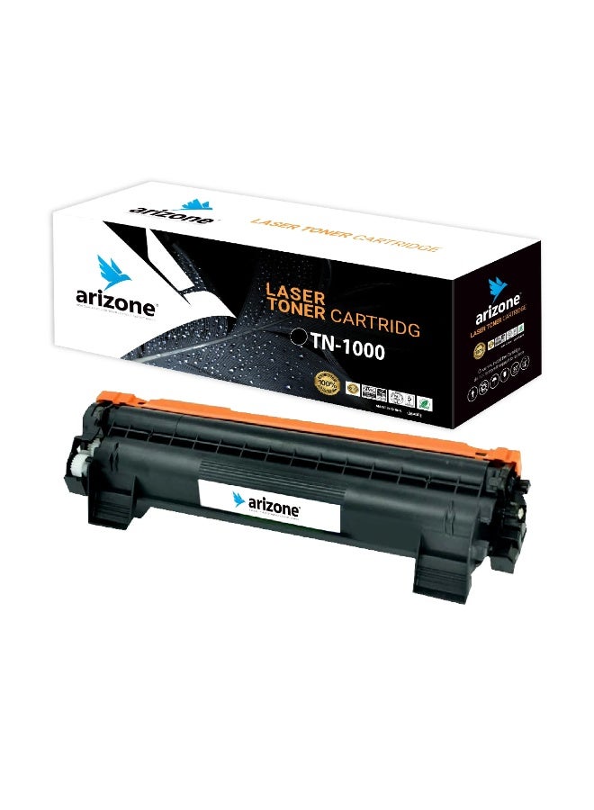 arizone TN1000 Compatible Black Toner Cartridge – Replacement for Brother TN-1000, Fits HL-1110, DCP-1510, MFC-1810 Series Printers - Image 1
