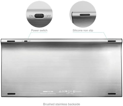 Arteck Bluetooth Keyboard and Mouse Combo Ultra Compact Slim Stainless Full Size Keyboard and Ergonomic Mice for Computer/Desktop/PC/Laptop/Surface and Windows 10/8/7 Built in Rechargeable Battery - Image 2