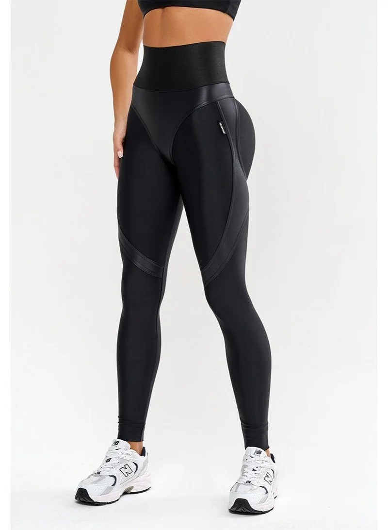 Bona Fide Extra Push Up Corsage LYC "Black Skin" Extra Corsage Lyc High Waist Gym Leggings for Women for Women | Best Price UAE