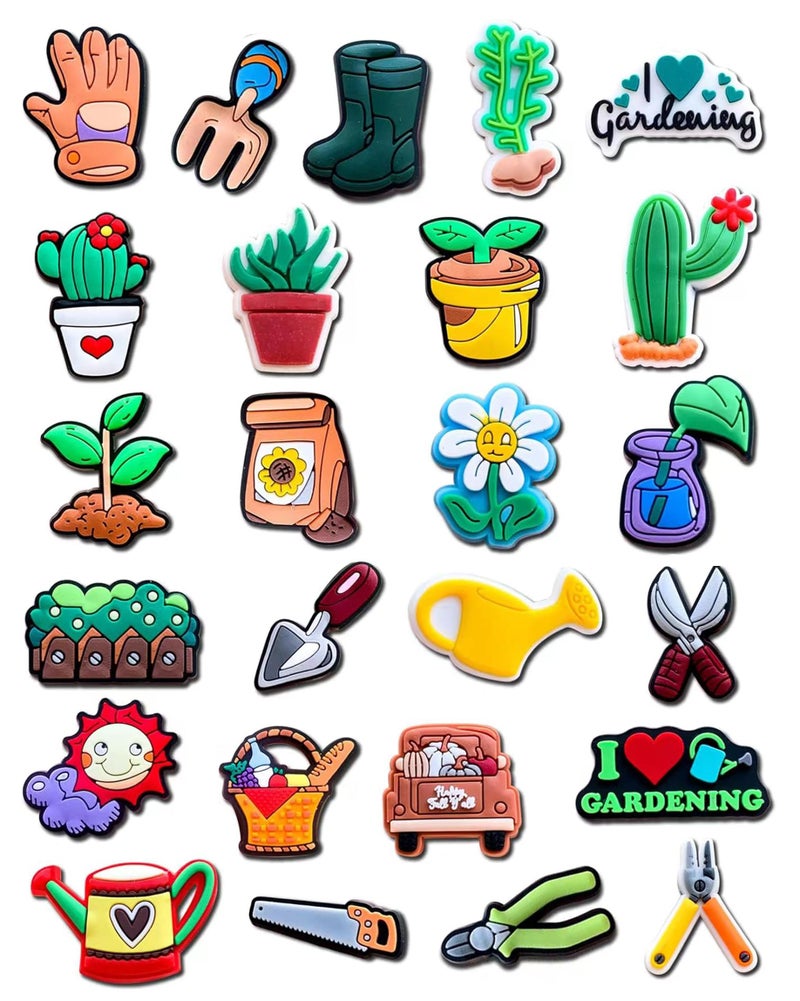 BOWNDY Gardening Shoe Charms for Clog shoes Decoration, Garden Charms Gift for Girls Kids Teens Women Adults - Image 1