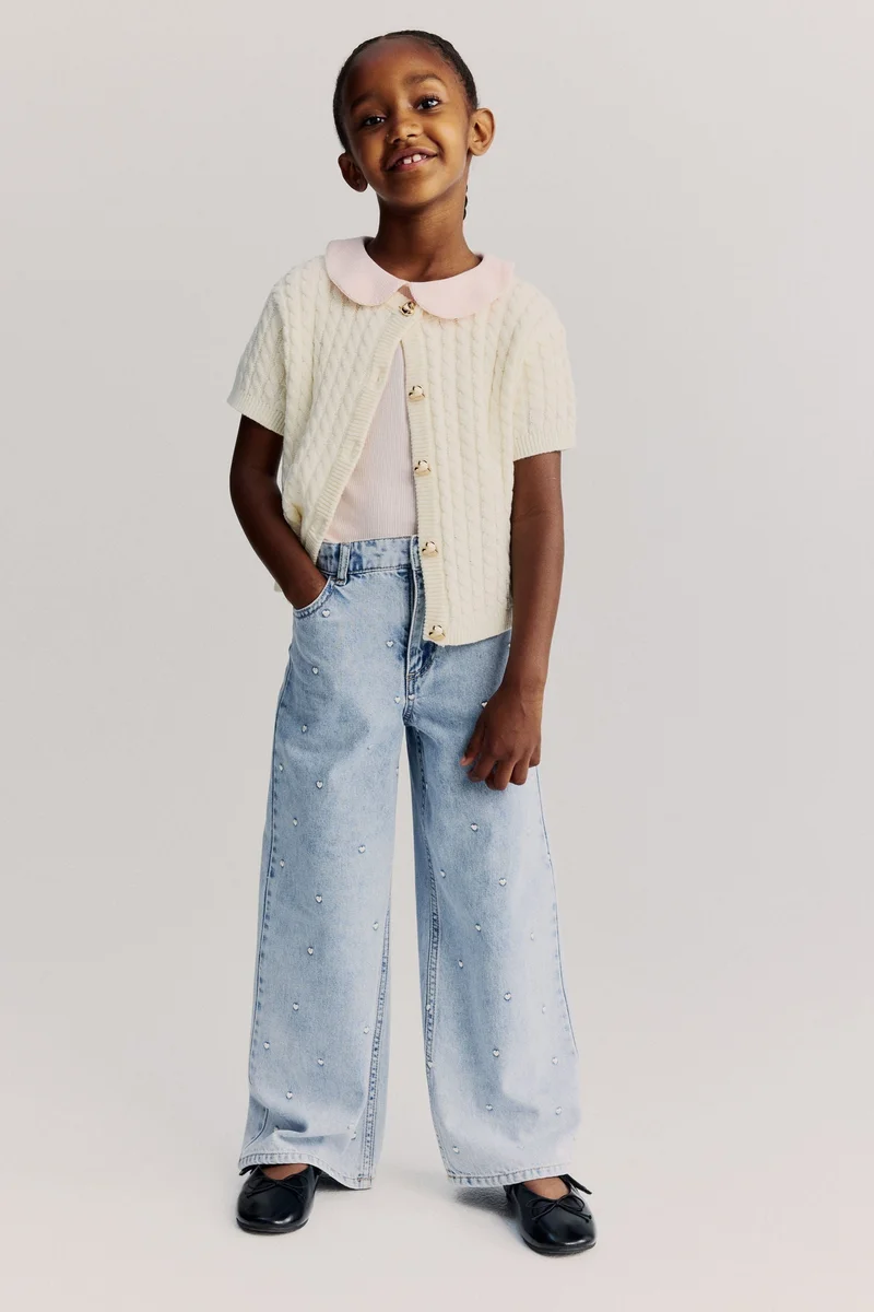 H&M Picot-trimmed cotton top