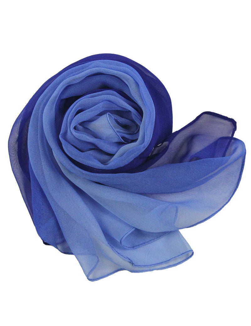 PANTONIGHT Silk Ombre Lightweight Accent Scarf Blue Chiffon Scarf (blue 704) - Image 5