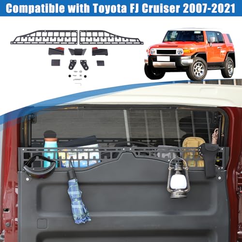 HAPPYHORSE Car Trunk Storage Organizer Molle Panel Compatible with Toyot@ FJ Cruiser 2007-2021 Rear Tailgate and Roof Storage Organizer Molle Panel Bracket Accessories (Rear Window Molle Panel) - Image 4