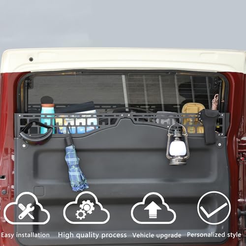 HAPPYHORSE Car Trunk Storage Organizer Molle Panel Compatible with Toyot@ FJ Cruiser 2007-2021 Rear Tailgate and Roof Storage Organizer Molle Panel Bracket Accessories (Rear Window Molle Panel) - Image 2