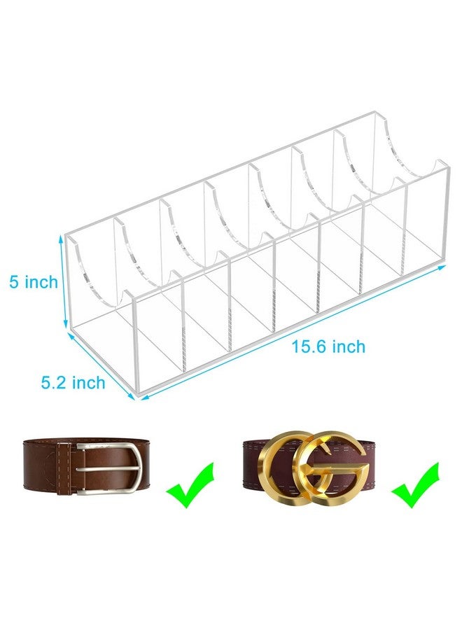 NIUBEE NIUBEE Belt Organizer, Acrylic Belt Storage Holder for The Closet, 7 Compartments Display Case for Tie and Bow Tie  - Image 3